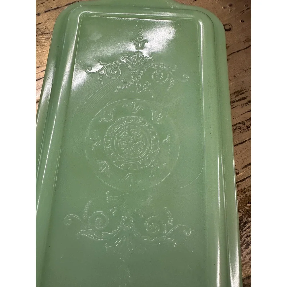 Vintage HTF Fire-King Jadeite Philbe Large Refrigerator Dish